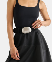 BUBBLE BUCKLE BELT BLACK NICKLE