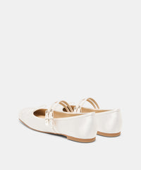 GIBSEN BALLET FLATS TRUE WHITE SATIN