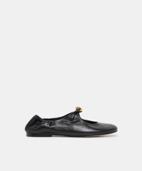 CORNEL FLATS BLACK LEATHER