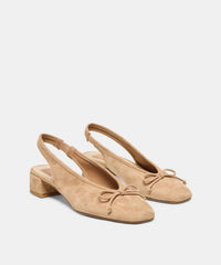 MARIEN MID HEELS LT BROWN SUEDE
