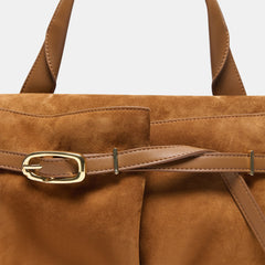 BORGO HANDBAG DARK TAN SUEDE