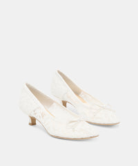 DAWSEN LACE HEELS TRUE WHITE LACE