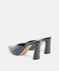 KENTIN HEELS NOIR EMBOSSED LEATHER
