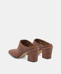 LINDI MULES COFFEE SUEDE