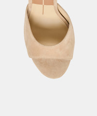 ROSHA HEELS CAMEL SUEDE
