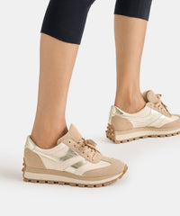 TRESA SNEAKERS WHITE GOLD SUEDE
