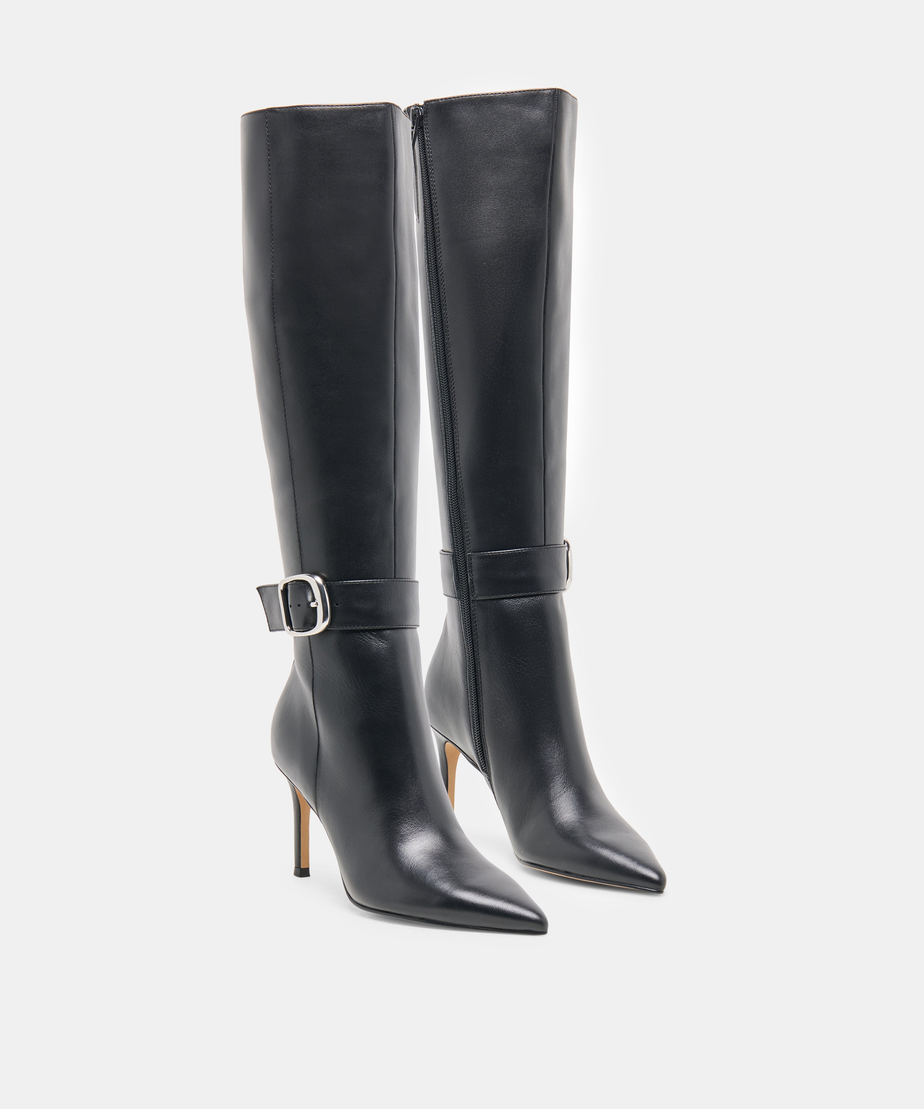KINZY NARROW CALF BOOTS BLACK LEATHER