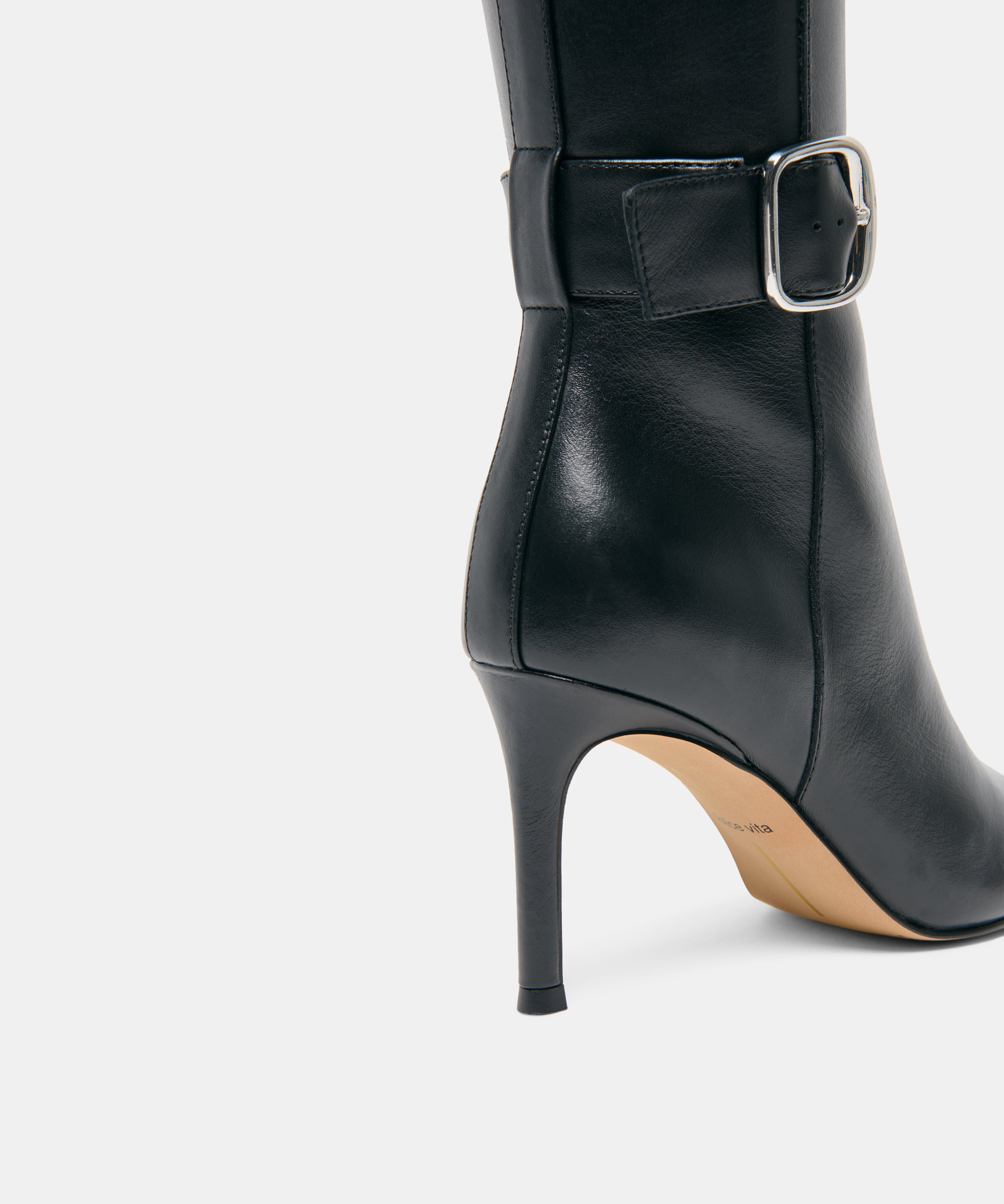 KINZY NARROW CALF BOOTS BLACK LEATHER