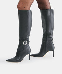 KINZY BOOTS BLACK LEATHER