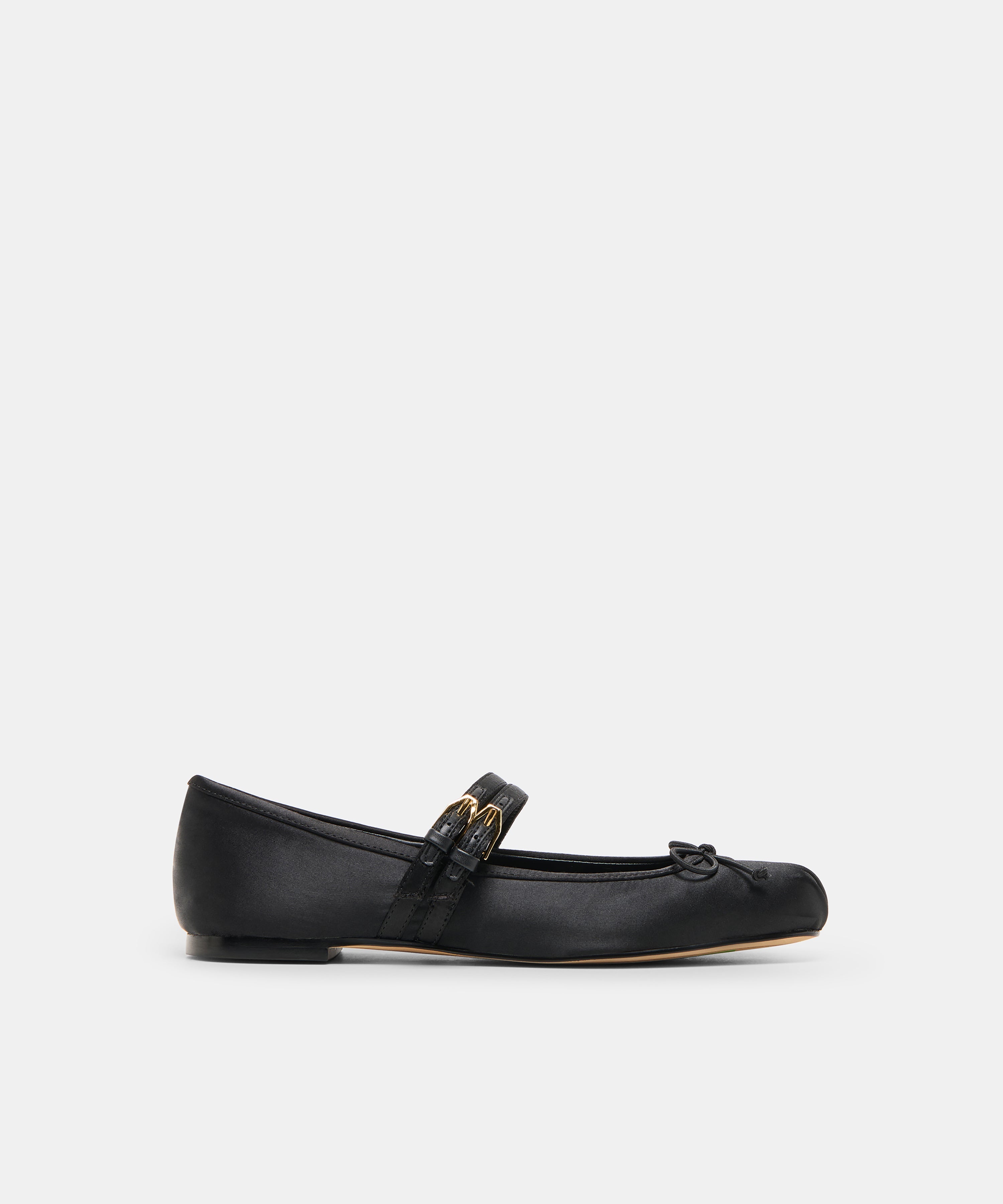 GIBSEN BALLET FLATS ONYX SATIN