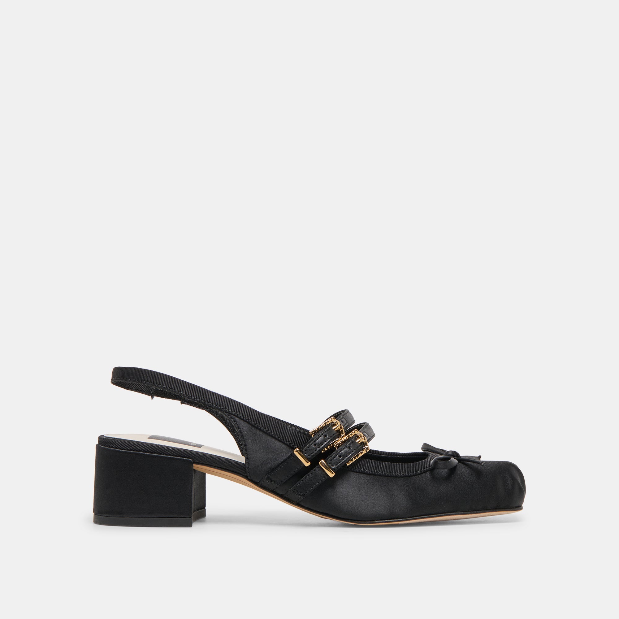 LORIS HEELS ONYX SATIN
