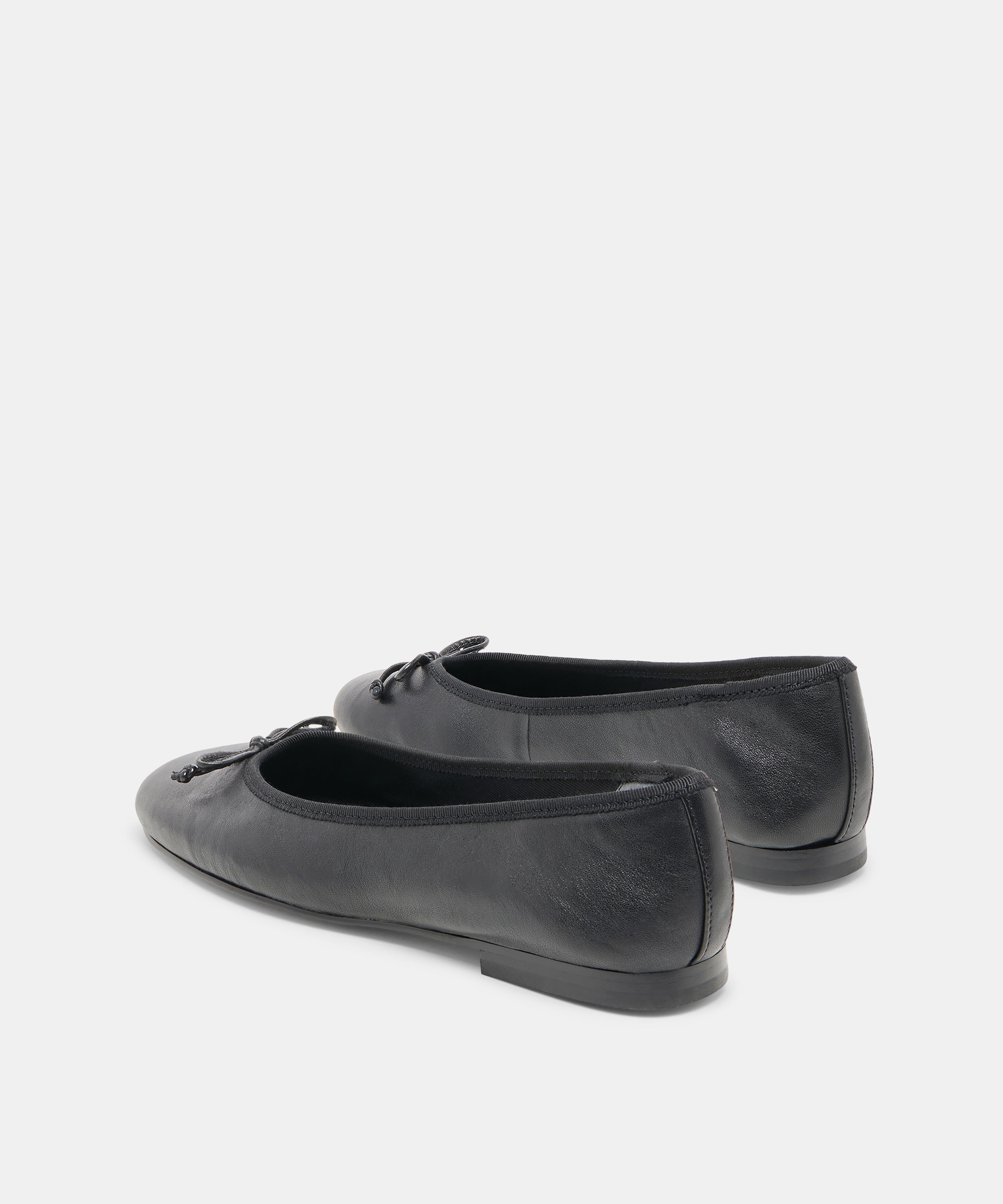 RITLA WIDE BALLET FLATS BLACK LEATHER