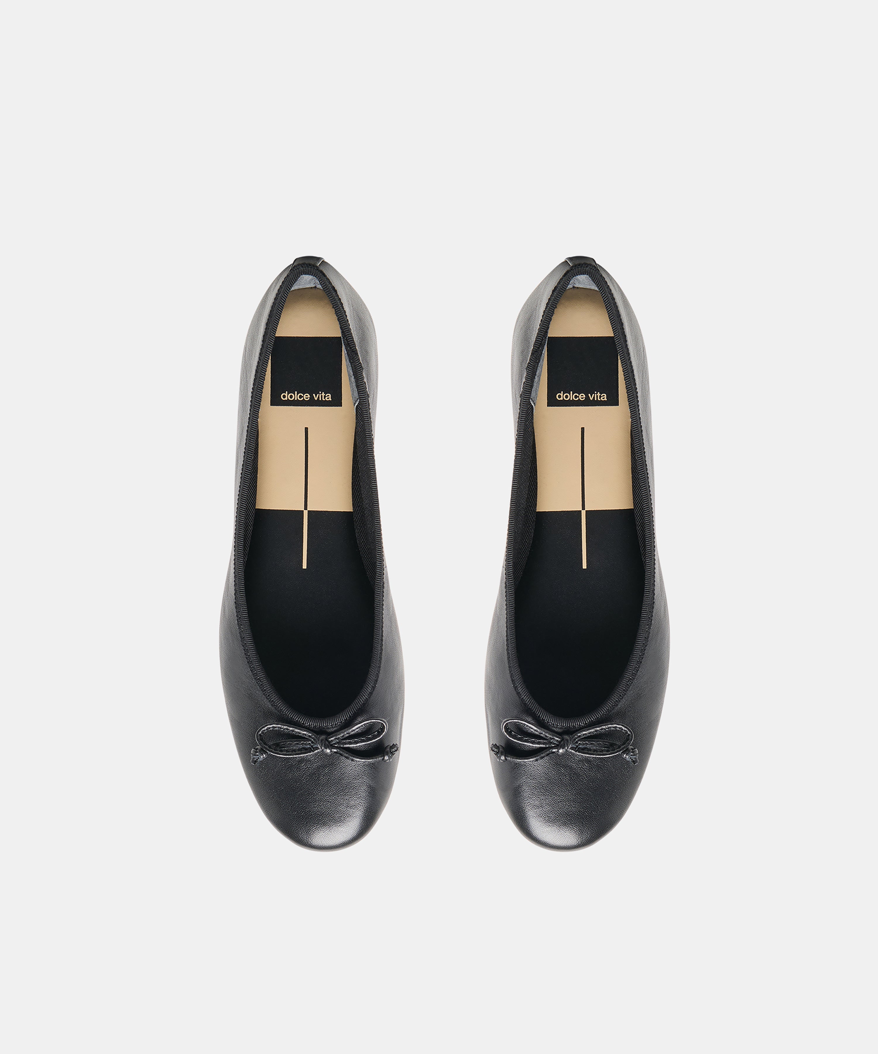 RITLA WIDE BALLET FLATS BLACK LEATHER