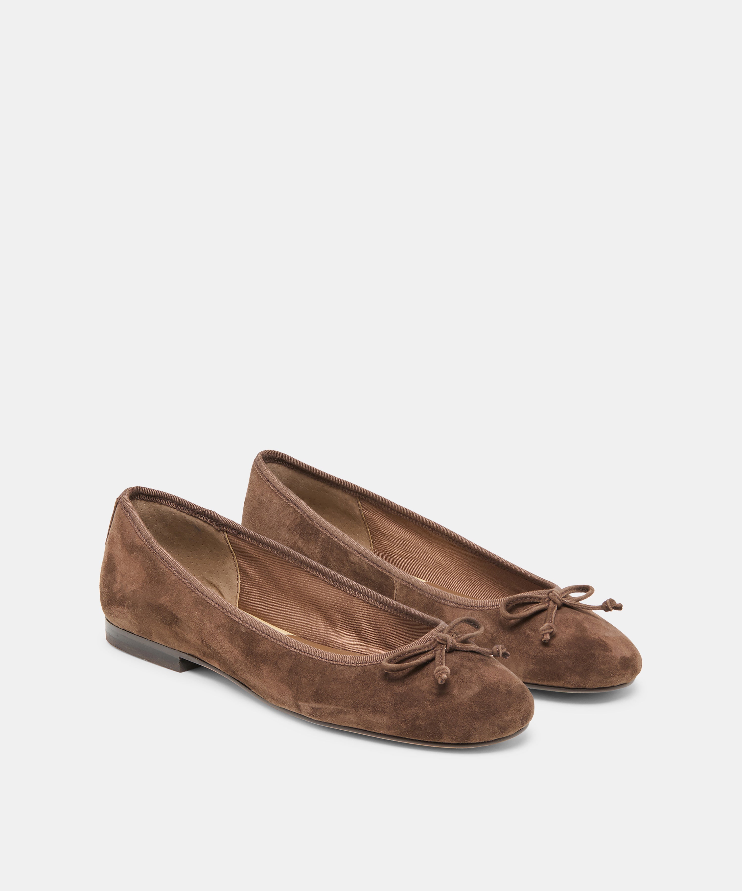 RITLA WIDE BALLET FLATS DK BROWN SUEDE