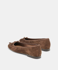 RITLA WIDE BALLET FLATS DK BROWN SUEDE