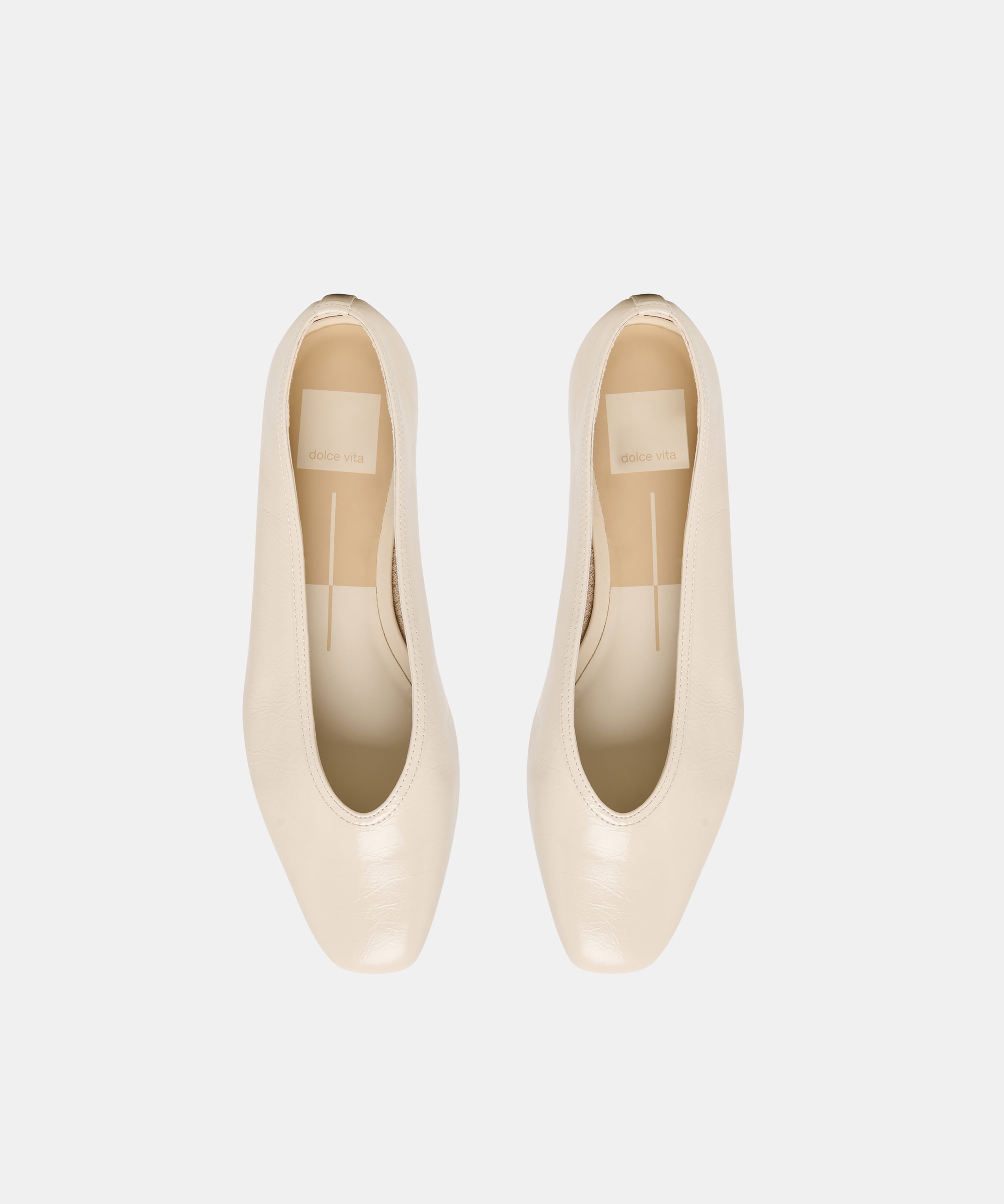 CARET BALLET FLATS BONE LEATHER