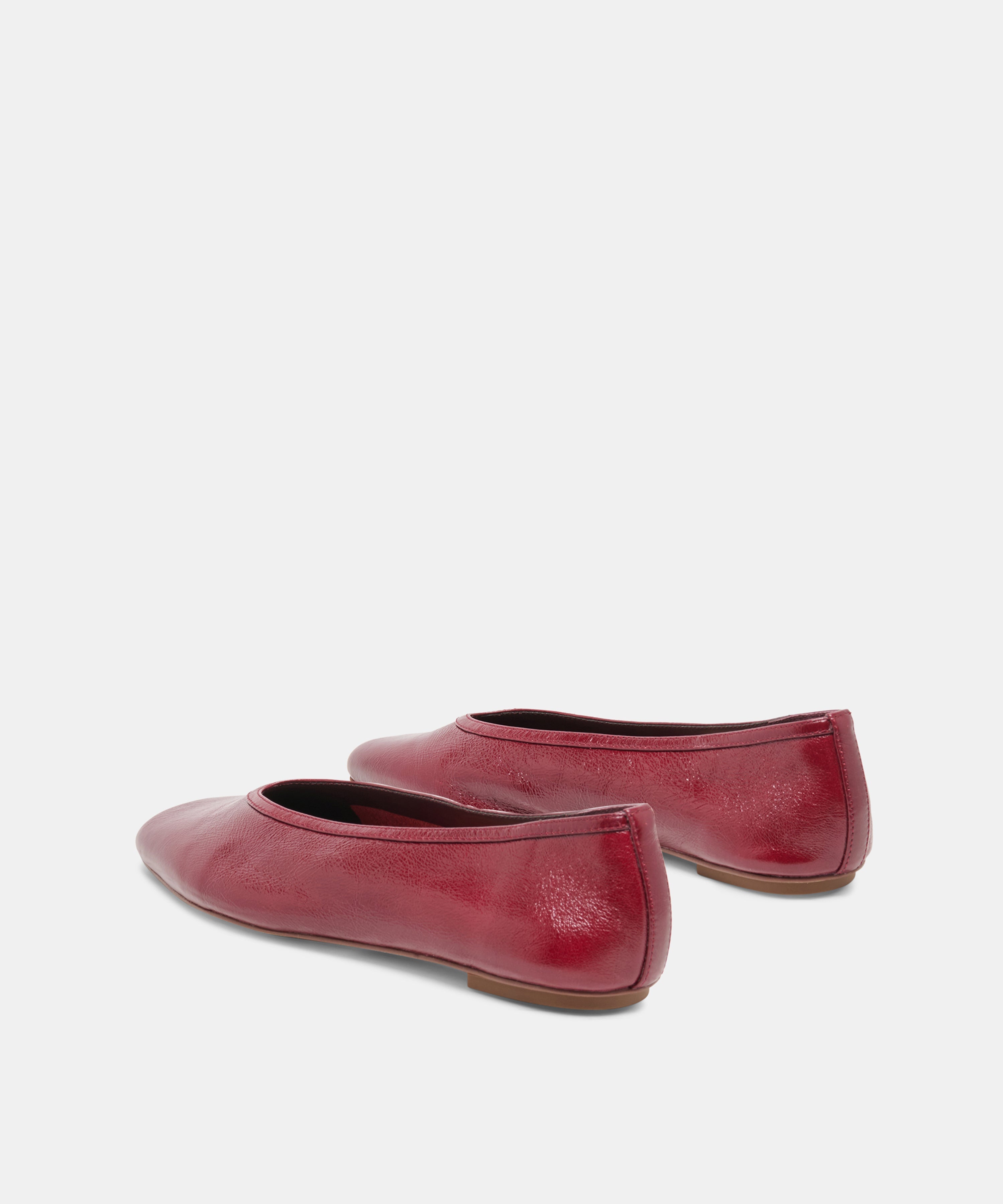 CARET BALLET FLATS GARNET LEATHER