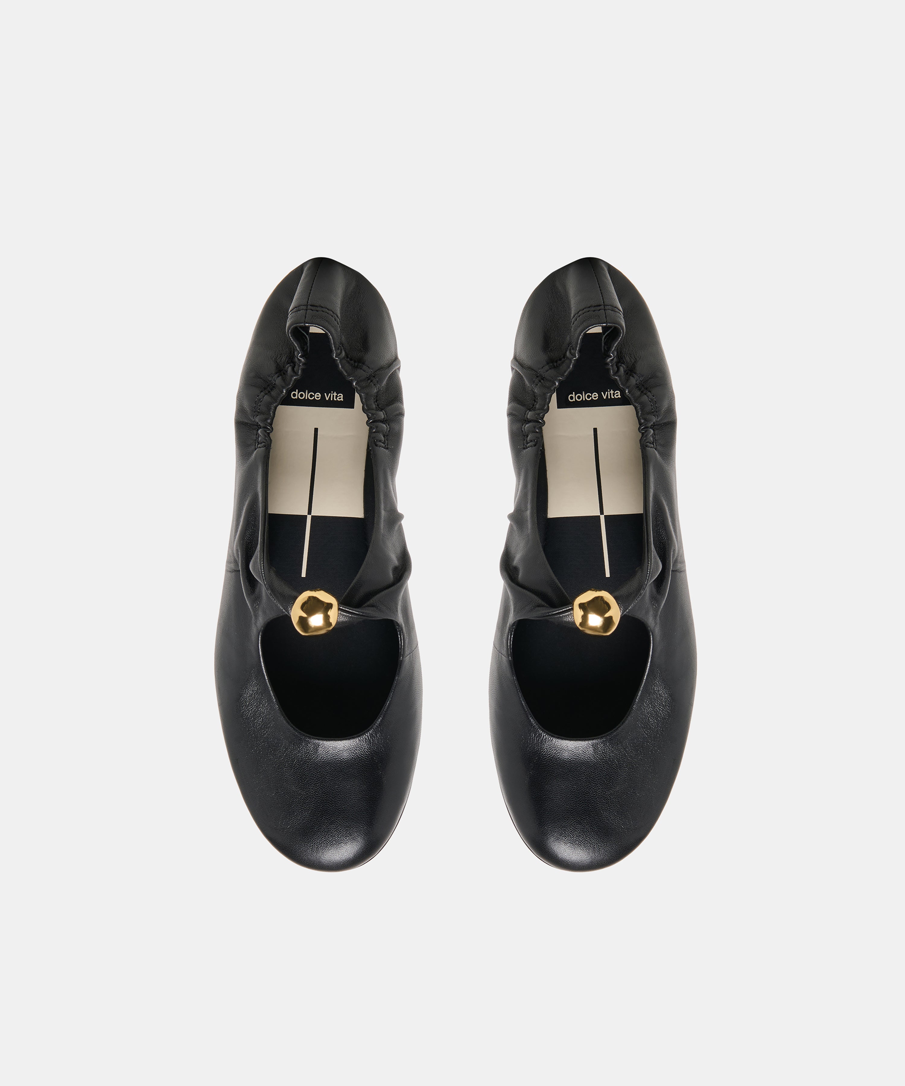 CORNEL FLATS BLACK LEATHER