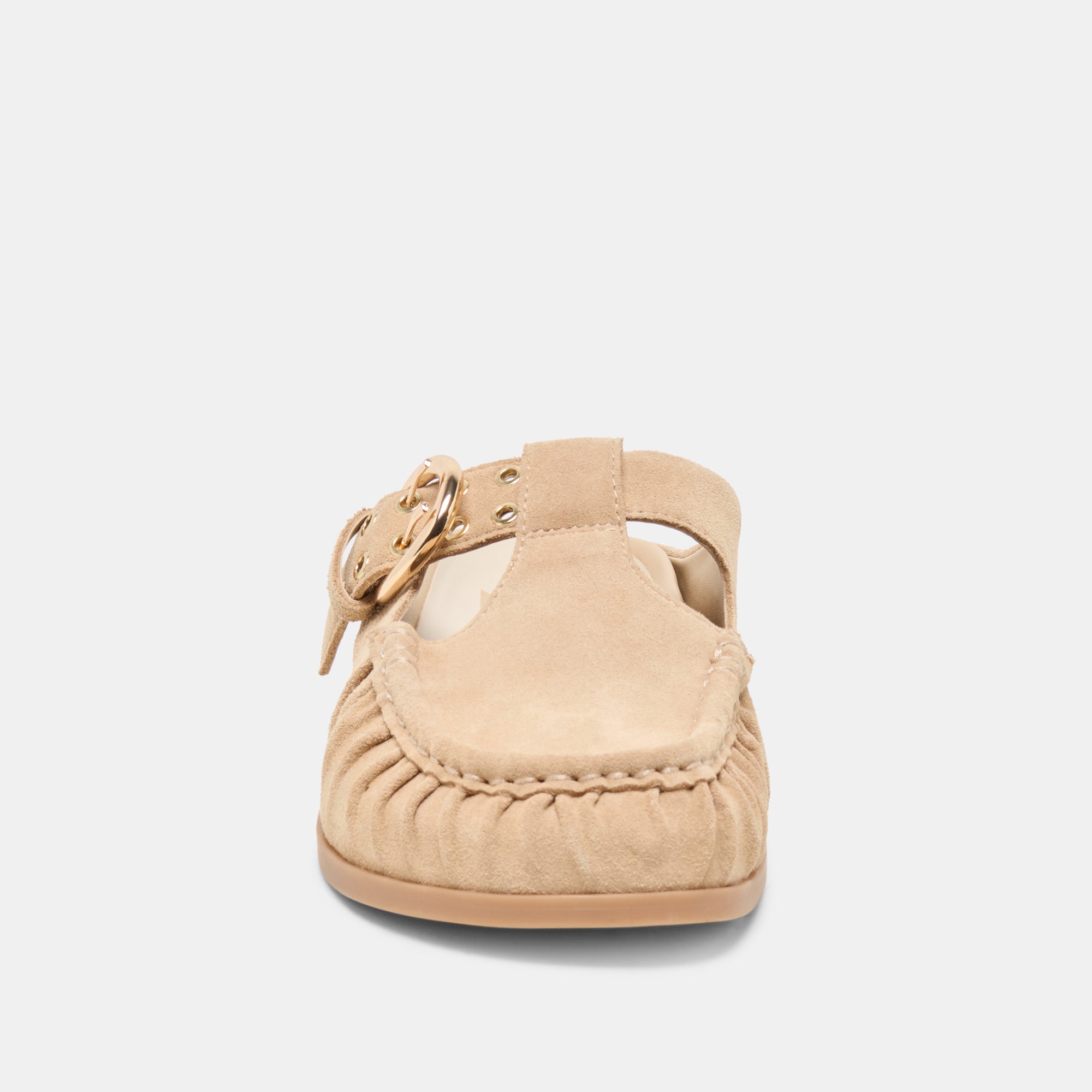 JEANNE FLATS CAMEL SUEDE