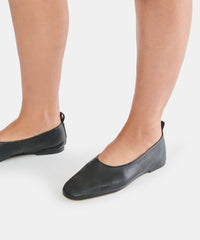 KORY BALLET FLATS BLACK LEATHER