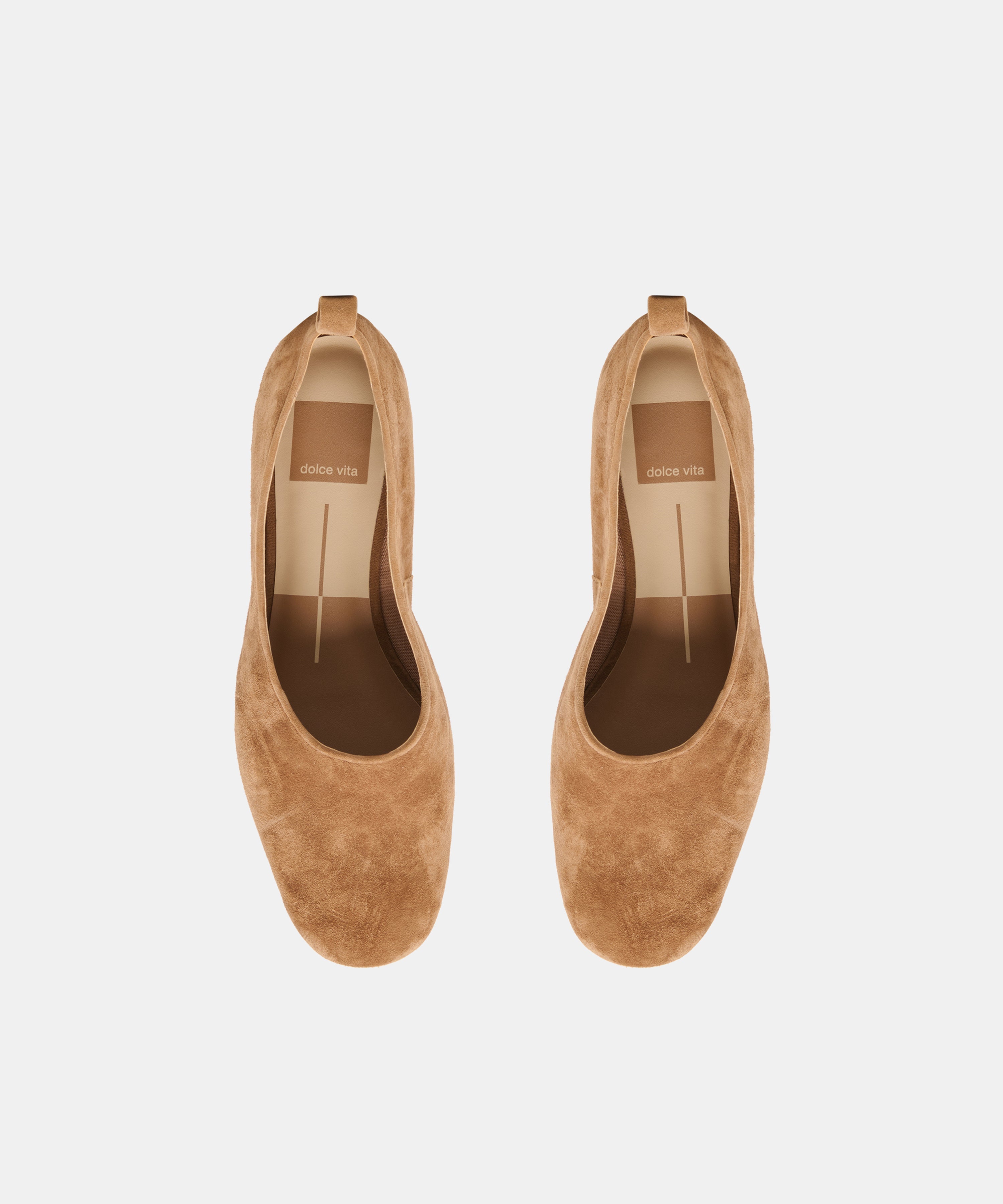 KORY BALLET FLATS LT BROWN SUEDE