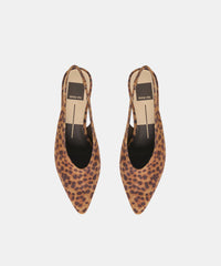 LEEROY FLATS DK LEOPARD PRINTED SUEDE