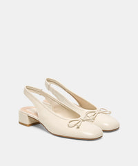 MARIEN MID HEELS IVORY LEATHER