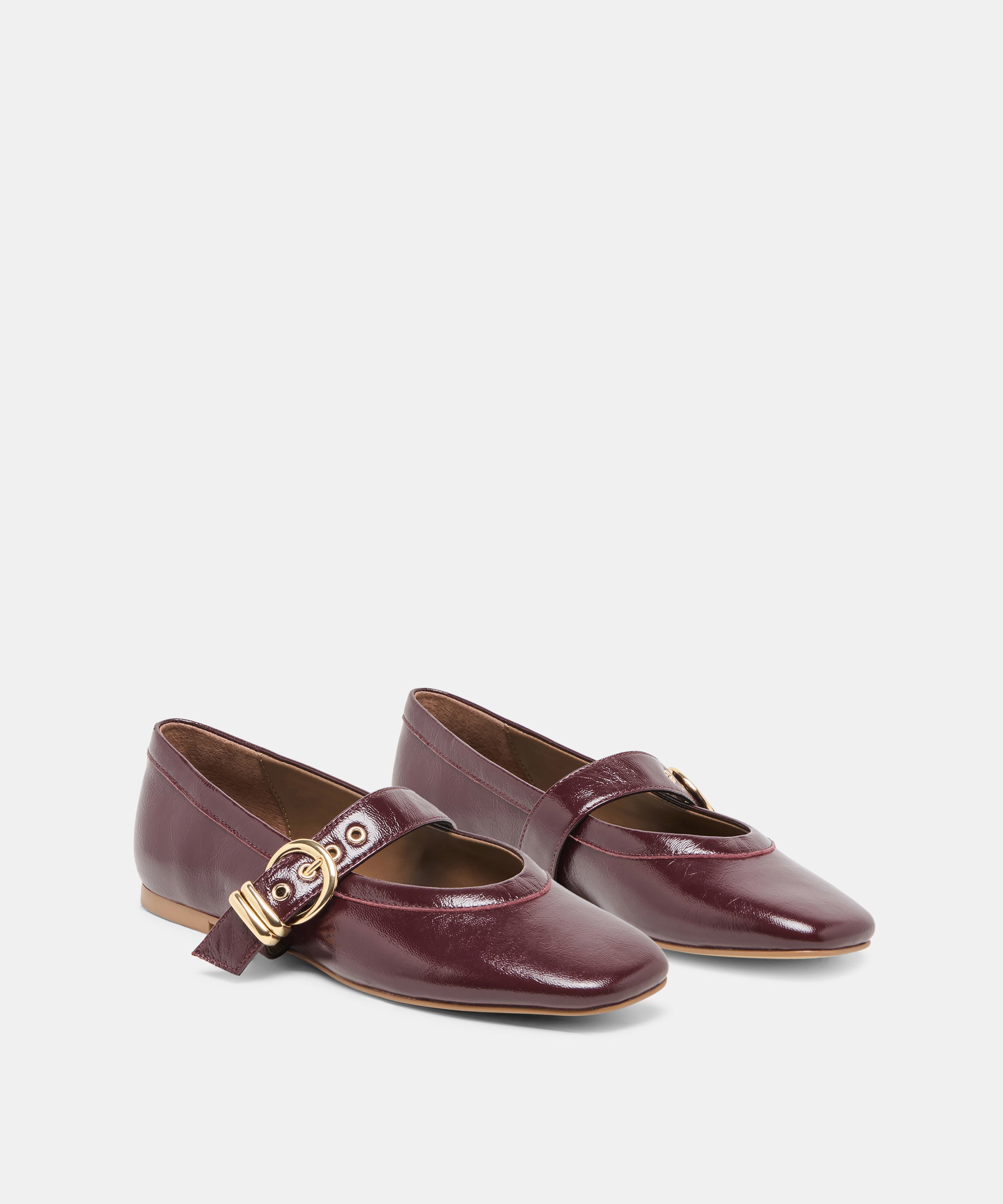 MIKEL BALLET FLATS PLUM LEATHER