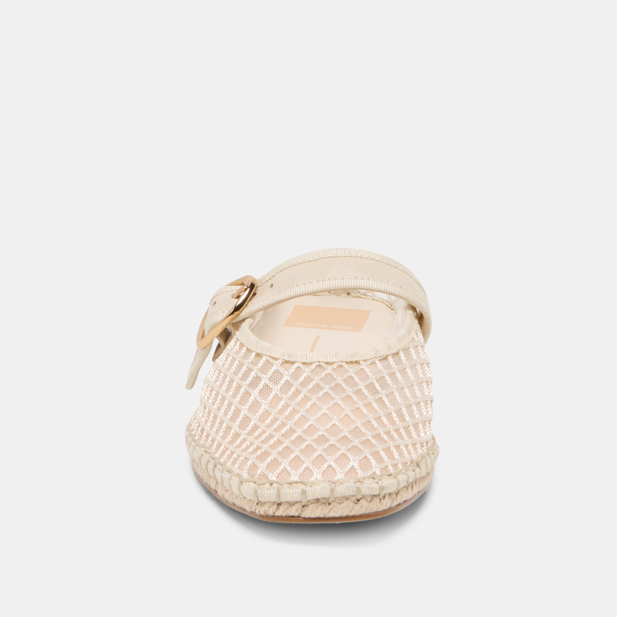 MILIE FLATS ECRU WOVEN MESH