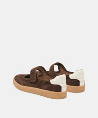 NANET SNEAKERS DK BROWN PERFORATED SUEDE