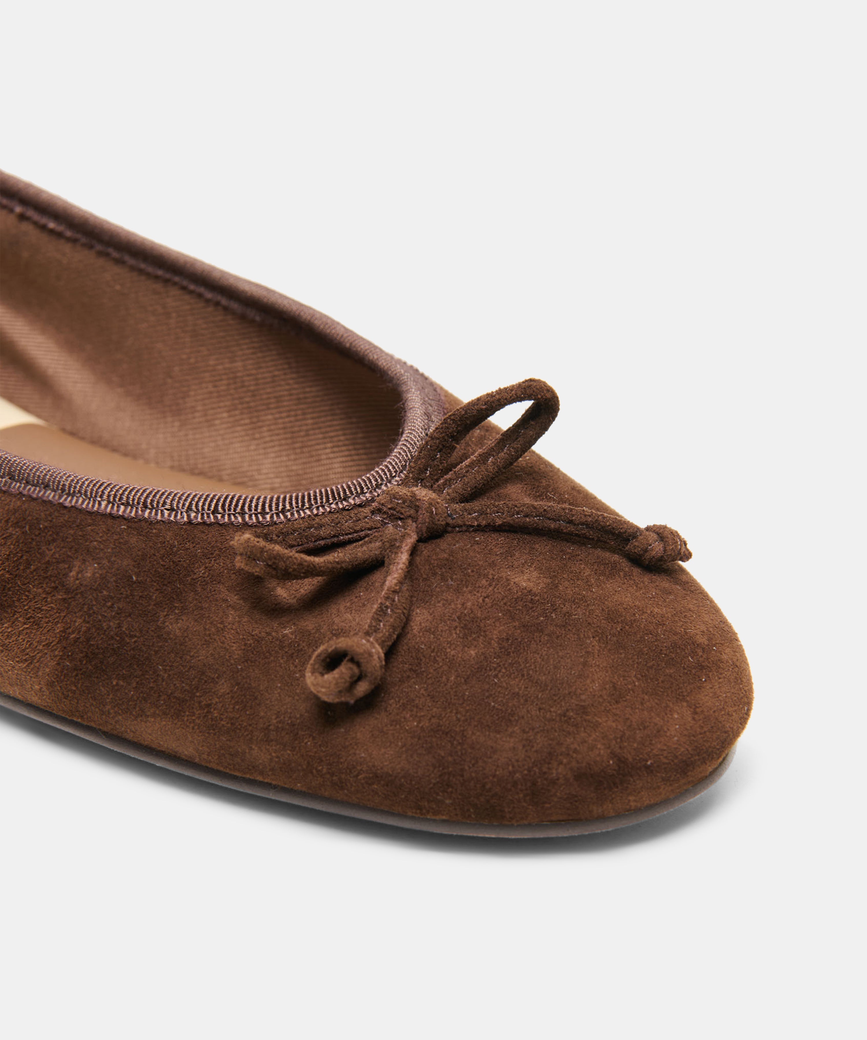 RITLA WIDE BALLET FLATS DK BROWN SUEDE