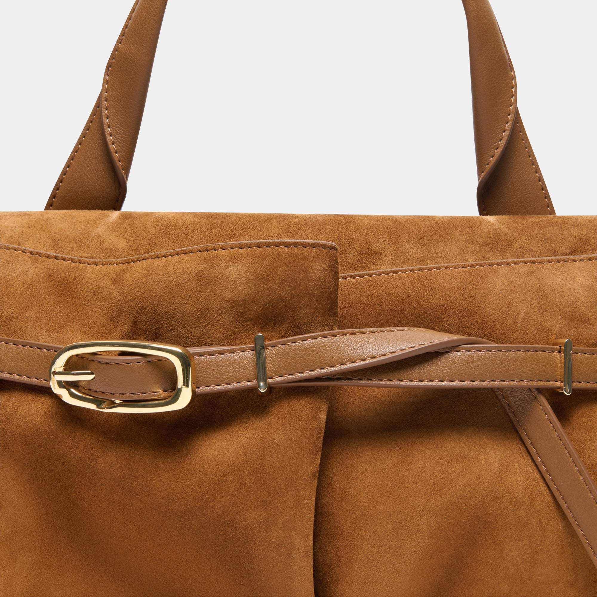 BORGO HANDBAG DARK TAN SUEDE