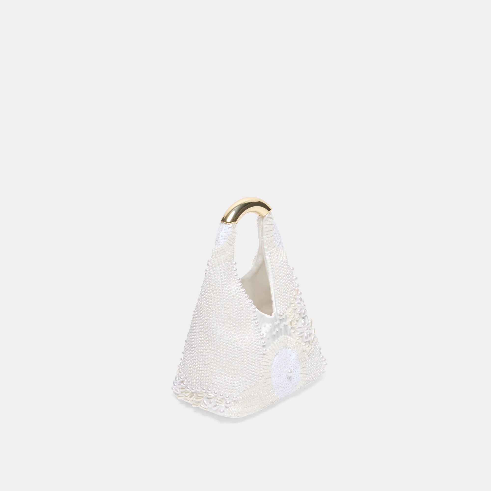 EVELISE MINI HANDBAG WHITE PEARL SATIN