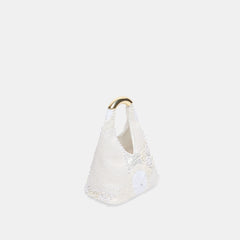 EVELISE MINI HANDBAG WHITE PEARL SATIN