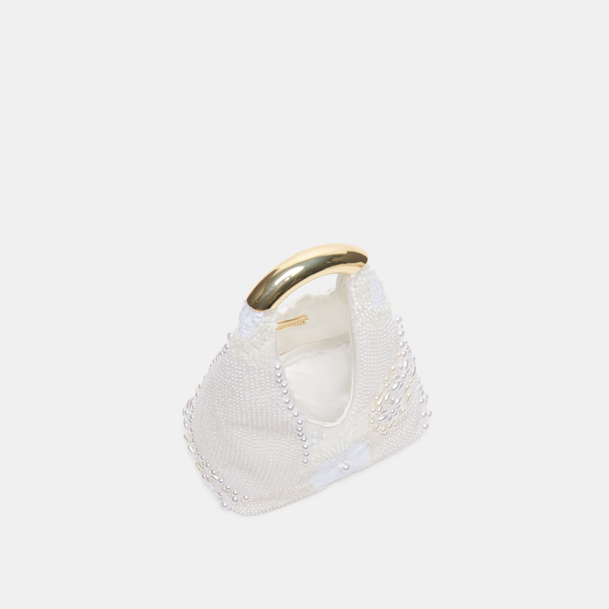 EVELISE MINI HANDBAG WHITE PEARL SATIN