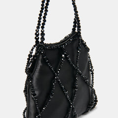 SERILDA HANDBAG BLACK SATIN
