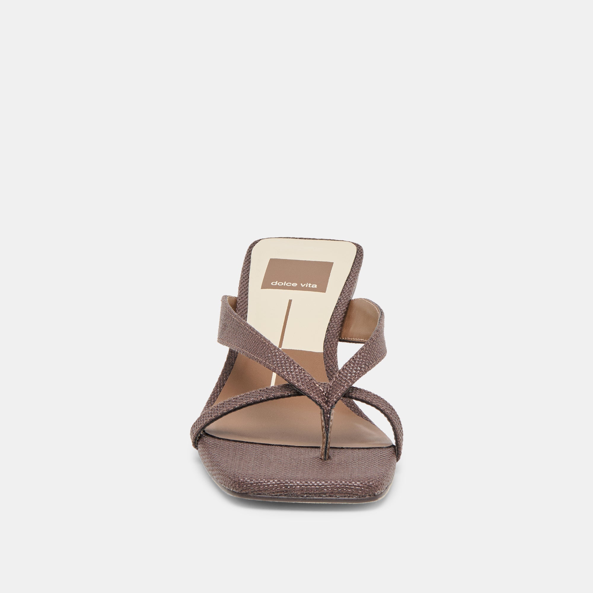 BREVEL HEELS CHOCOLATE RAFFIA