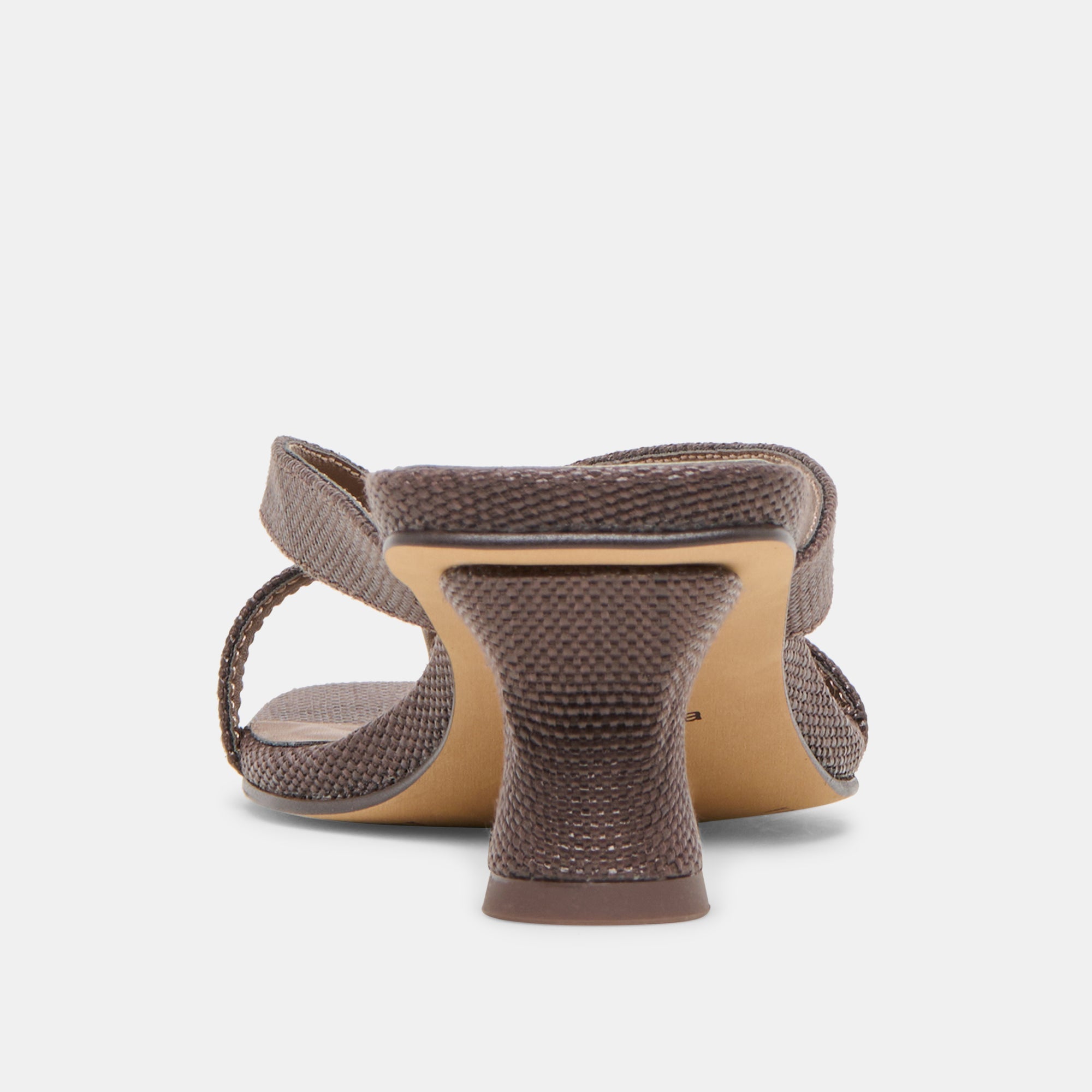 BREVEL HEELS CHOCOLATE RAFFIA