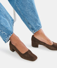 DALIA HEELS DK BROWN SUEDE