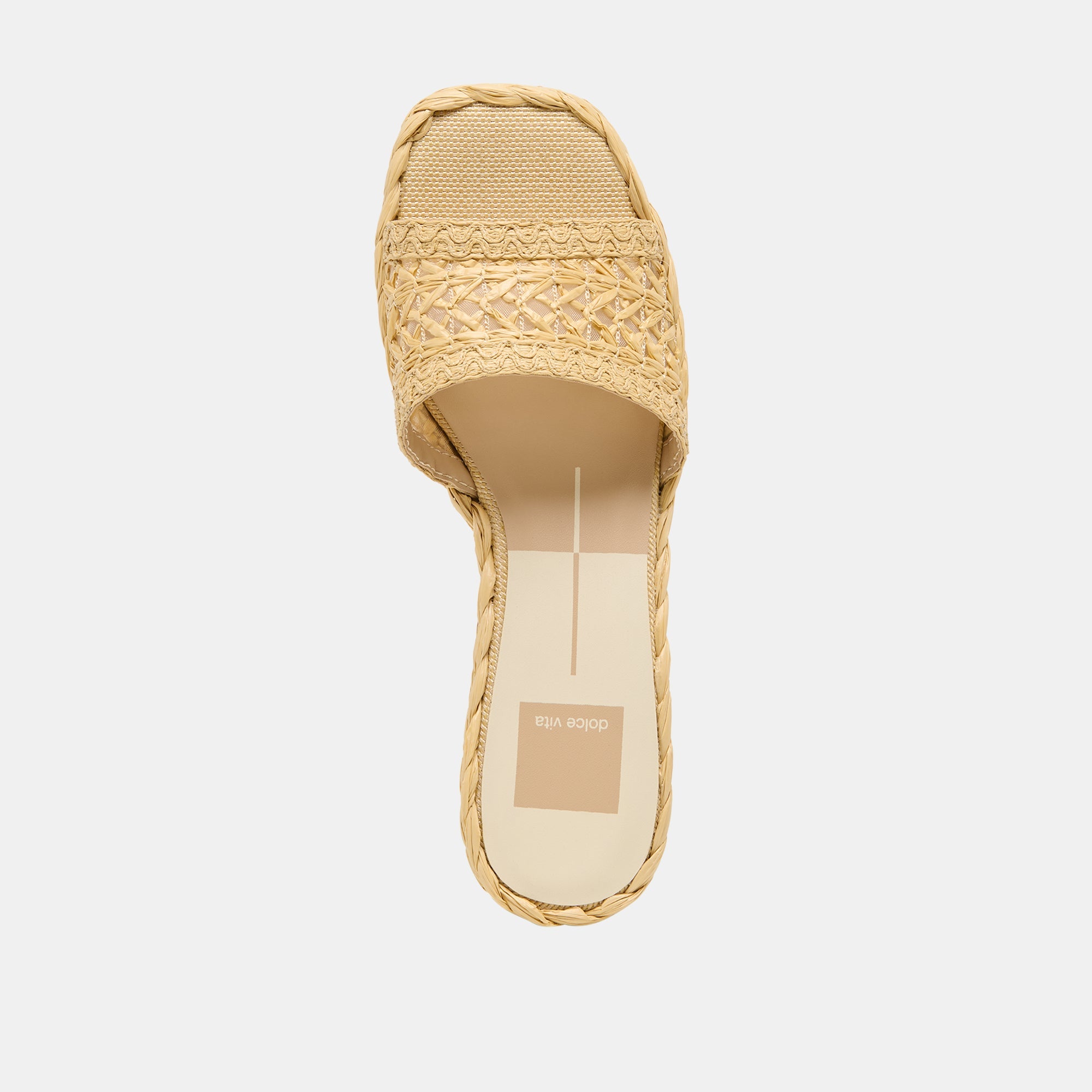 DIXI WIDE SANDALS LT NATURAL CROSS HATCH RAFFIA