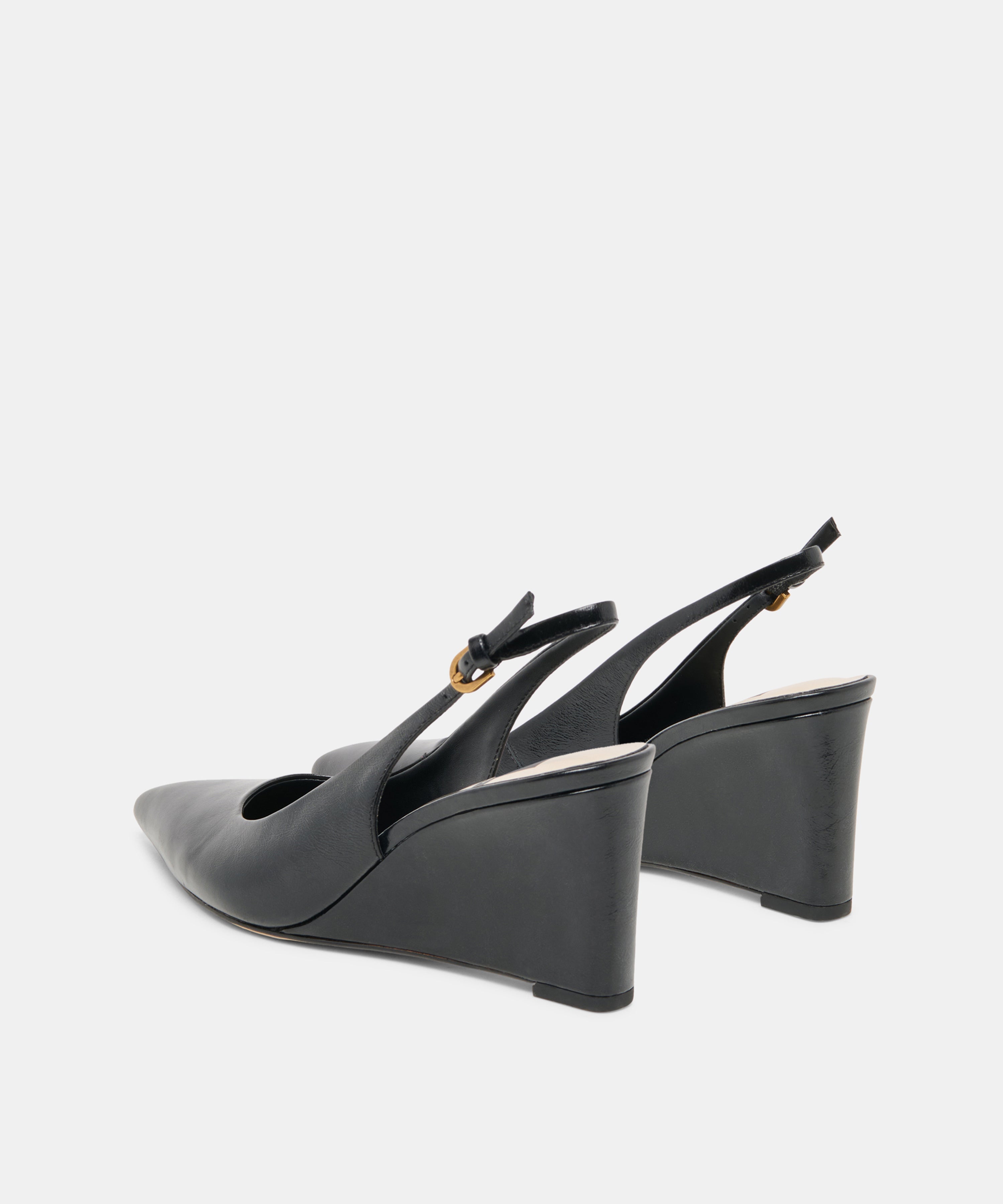EVELAN WEDGES BLACK LEATHER
