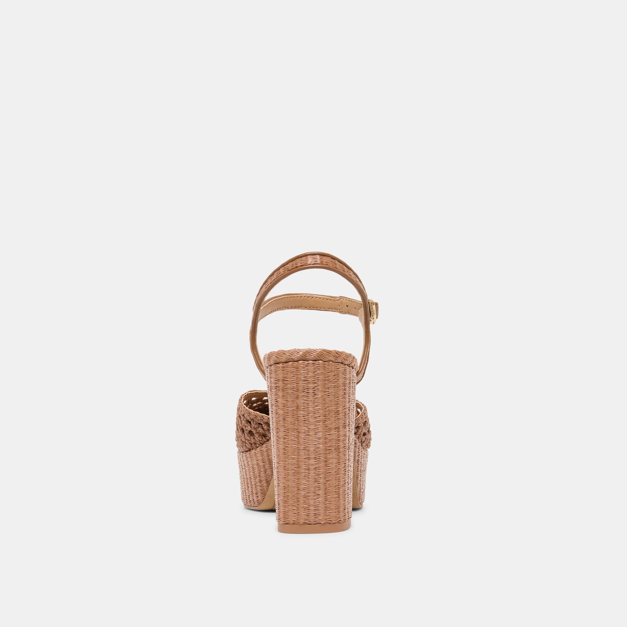 GERO HEELS MID BROWN WOVEN RAFFIA