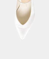 KARSIN SATIN HEELS TRUE WHITE SATIN