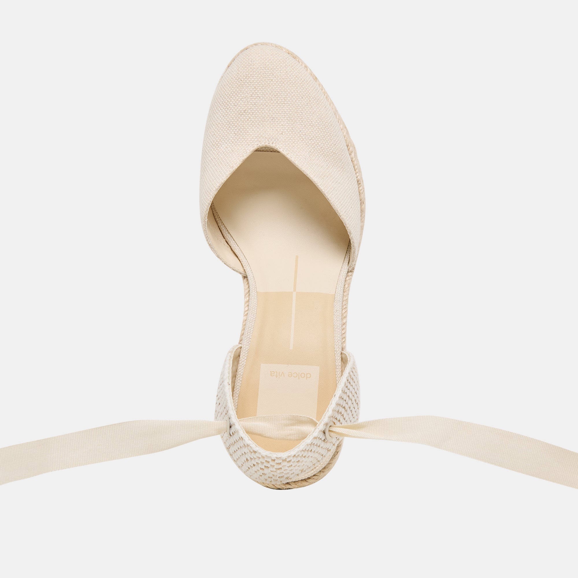 NOURA WEDGES ECRU LINEN