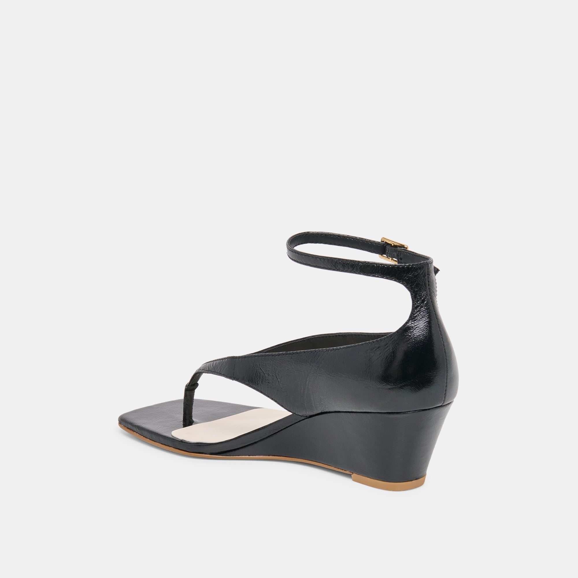 QUINNY WEDGES BLACK LEATHER