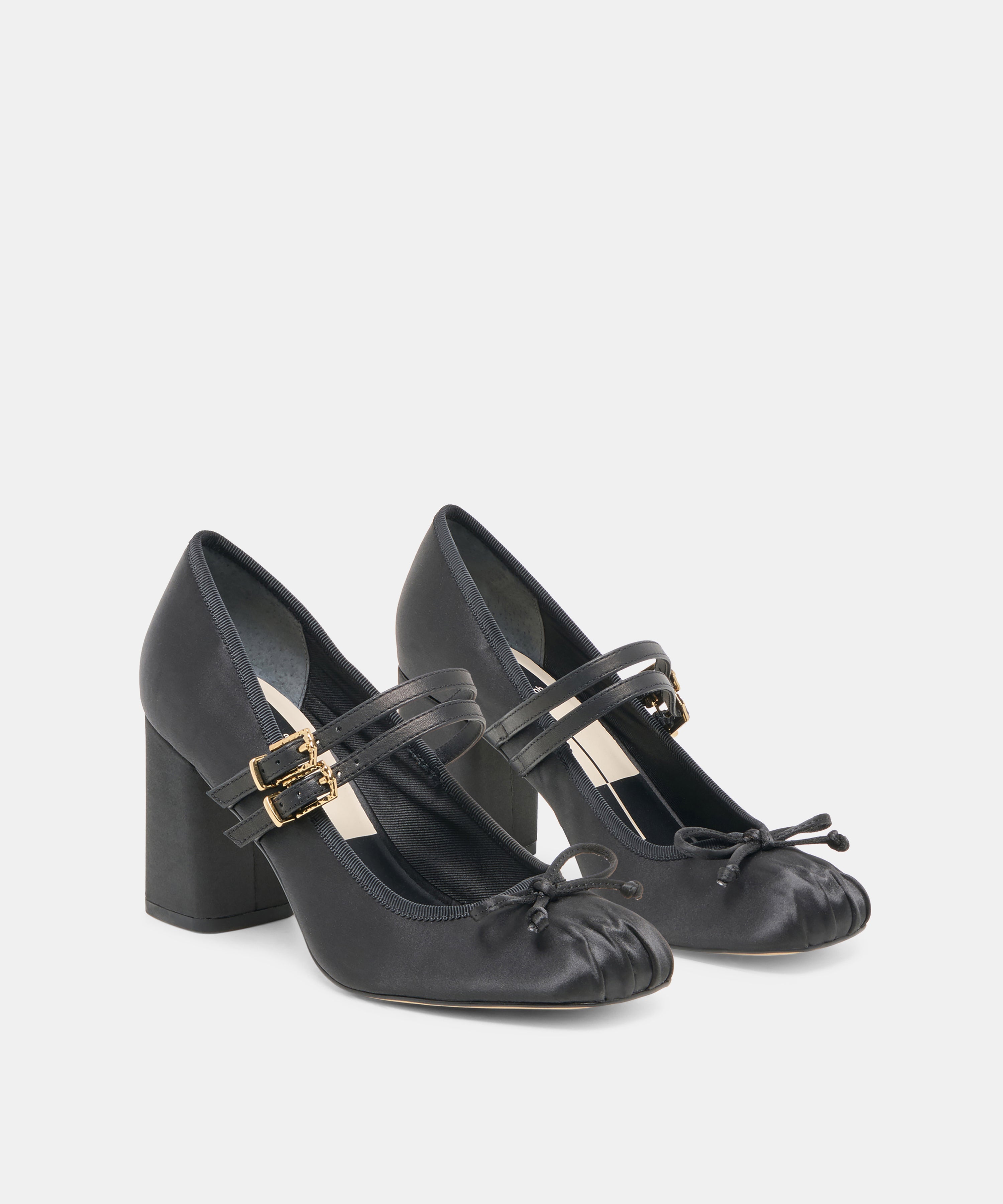 TIARAH HEELS ONYX SATIN