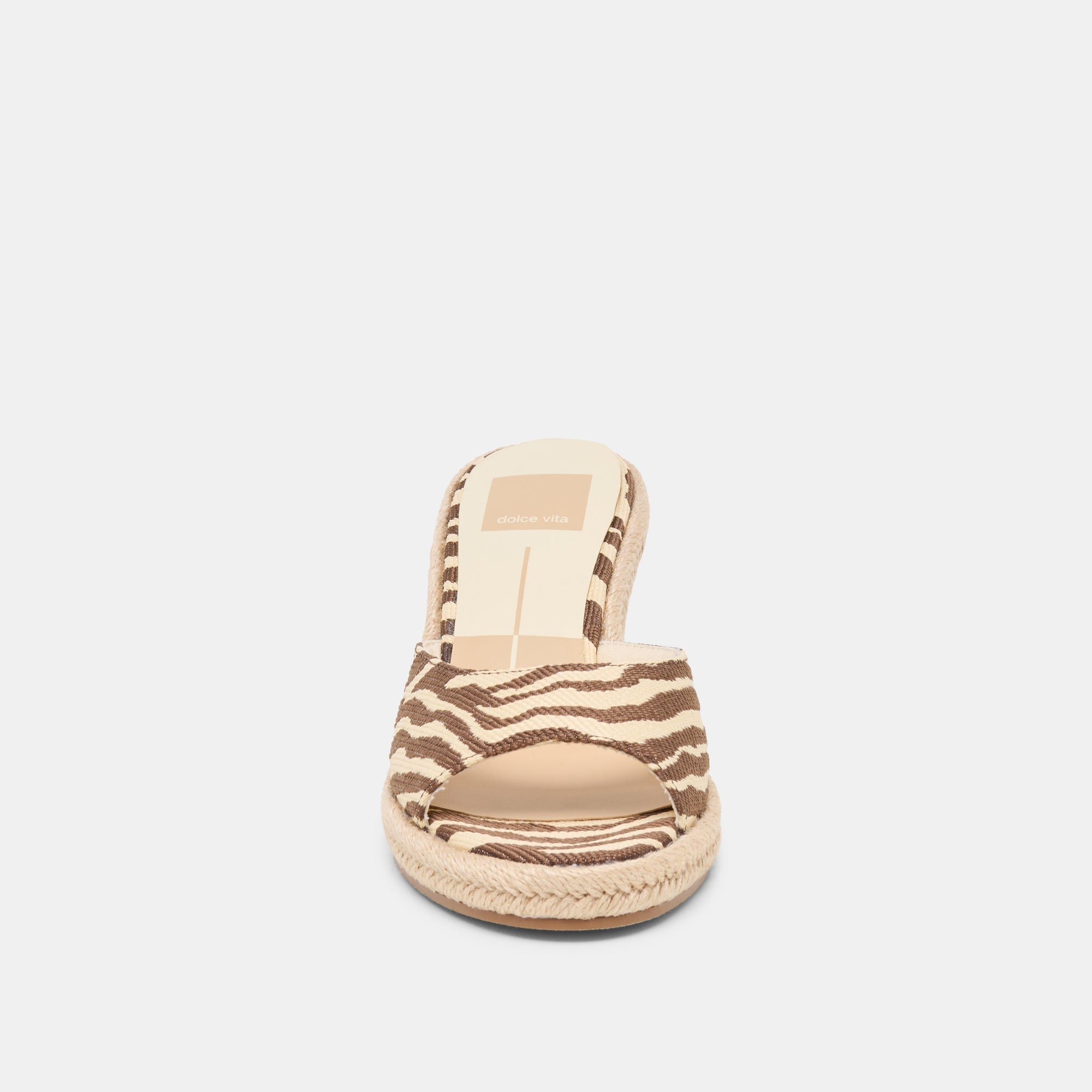 VAYA WEDGES BEIGE ZEBRA RAFFIA