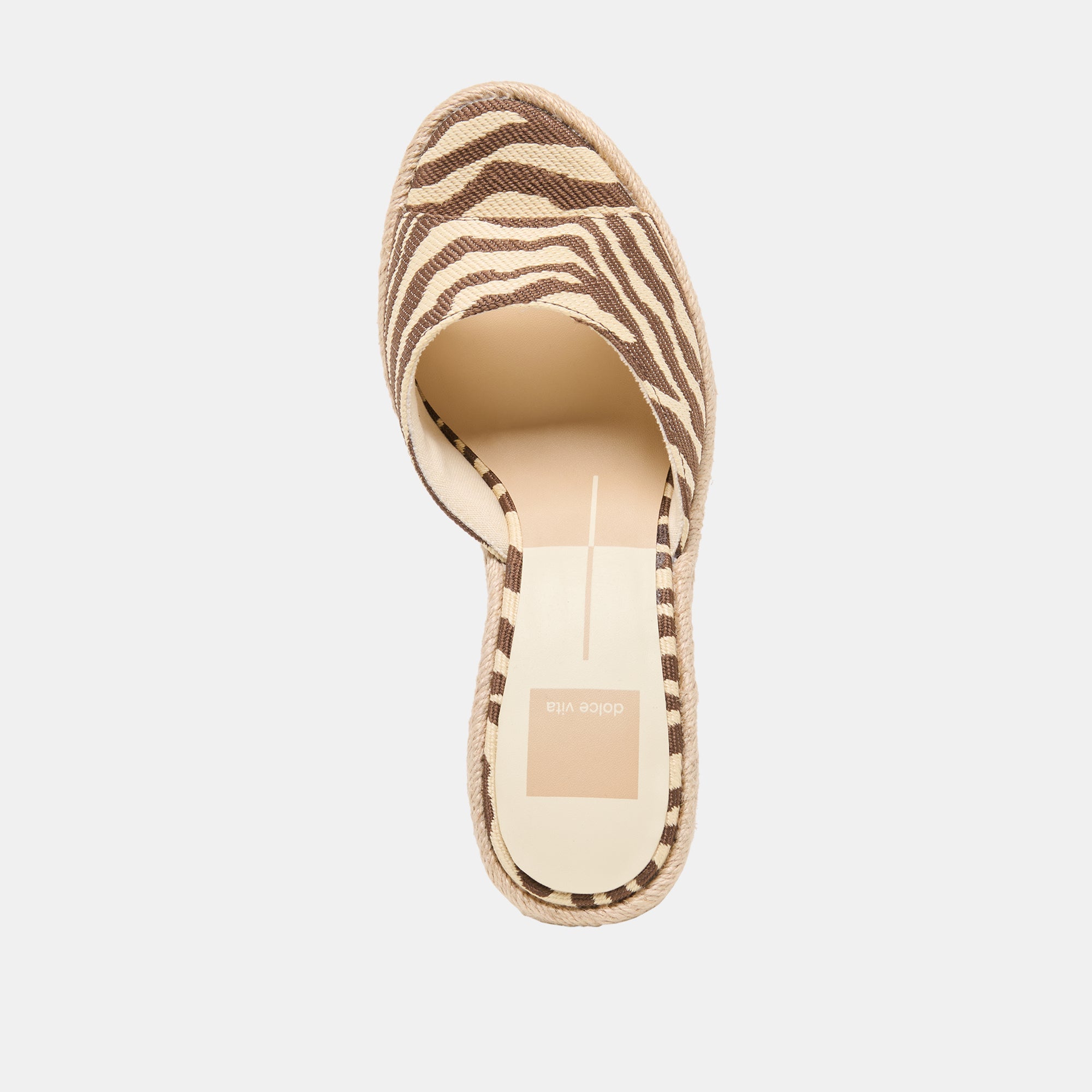 VAYA WEDGES BEIGE ZEBRA RAFFIA