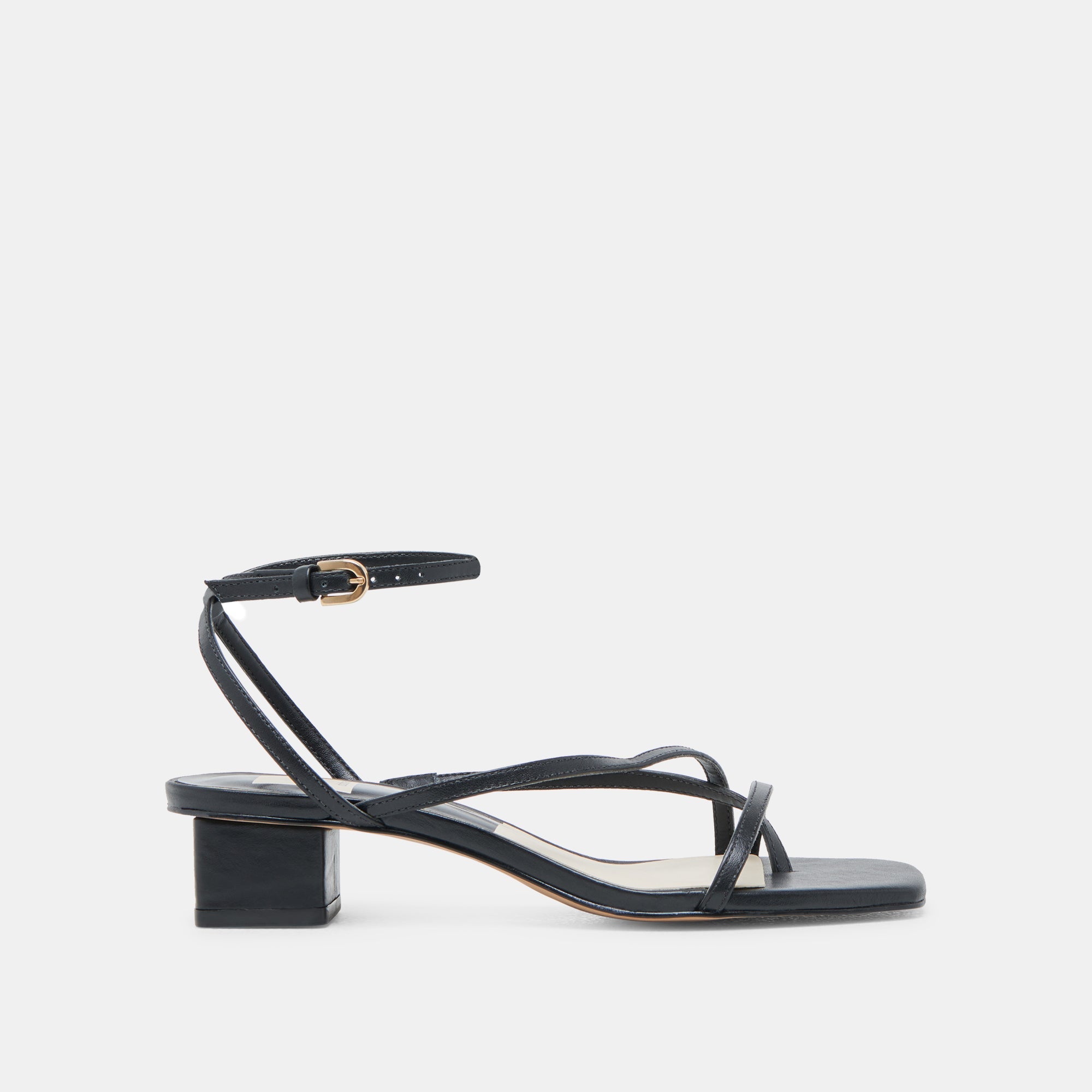 KARLOS WIDE SANDALS BLACK LEATHER