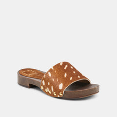 SYMONE SANDALS CHESTNUT CALF HAIR